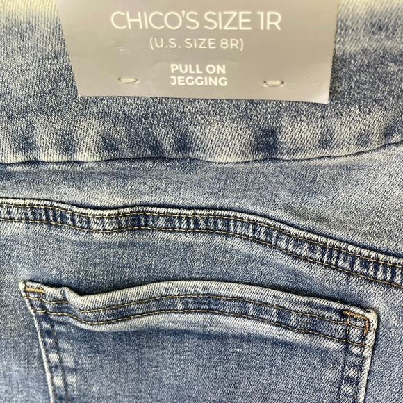 Chico’s pull on ankle stretch denim leggings blue jeans women’s size 8 regular - Picture 6 of 6